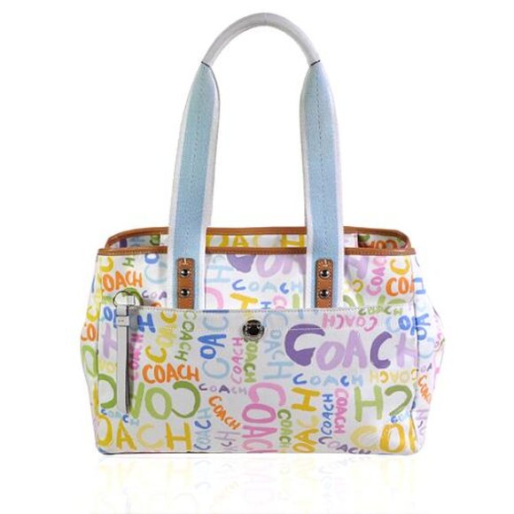 Coach Hamptons Signature Scribble Graffiti Tote Bag - Picture 1 of 15